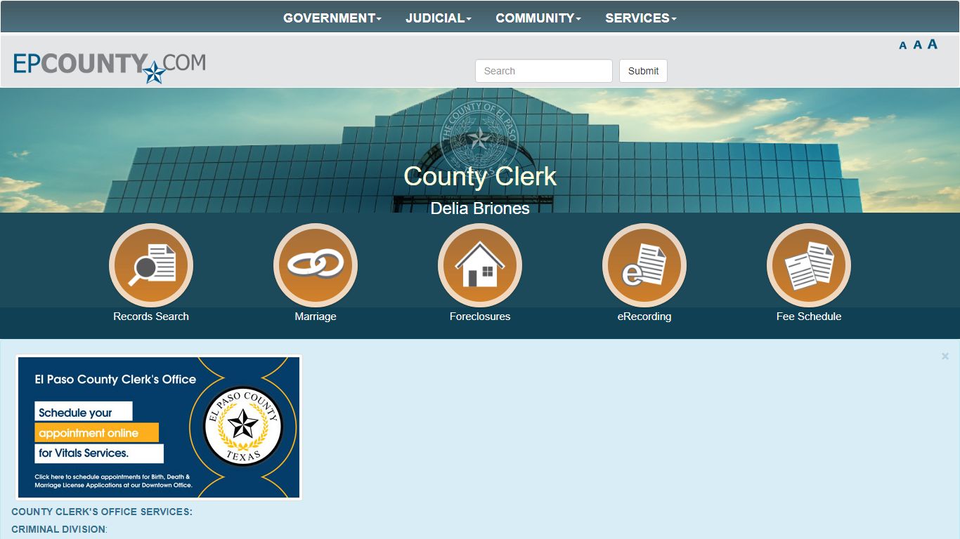 County of El Paso Texas - County Clerk - El Paso County, Texas